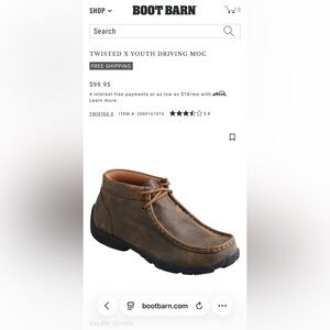 TWISTED X YOUTH DRIVING MOC